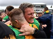 25 September 2022; Rhode backroom staff member Jack Cooney celebrates after the Offaly County Senior Football Championship Final match between Tullamore and Rhode at O'Connor Park in Tullamore, Offaly. Photo by Ben McShane/Sportsfile
