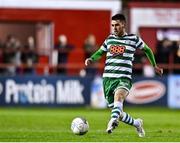 22 September 2022; Dylan Watts of Shamrock Rovers during the SSE Airtricity League Premier Division match between Shelbourne and Shamrock Rovers at Tolka Park in Dublin. Photo by Sam Barnes/Sportsfile