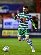 22 September 2022; Dylan Watts of Shamrock Rovers during the SSE Airtricity League Premier Division match between Shelbourne and Shamrock Rovers at Tolka Park in Dublin. Photo by Sam Barnes/Sportsfile