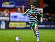 22 September 2022; Dylan Watts of Shamrock Rovers during the SSE Airtricity League Premier Division match between Shelbourne and Shamrock Rovers at Tolka Park in Dublin. Photo by Sam Barnes/Sportsfile