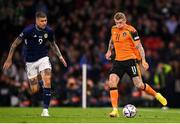 24 September 2022; James McClean of Republic of Ireland and Lyndon Dykes of Scotland during UEFA Nations League B Group 1 match between Scotland and Republic of Ireland at Hampden Park in Glasgow, Scotland. Photo by Stephen McCarthy/Sportsfile