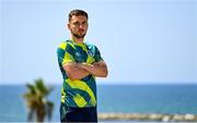 26 September 2022; Lee O'Connor stands for a portrait after a Republic of Ireland U21 press conference at the Sheraton Hotel in Tel Aviv, Israel. Photo by Seb Daly/Sportsfile