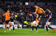 24 September 2022; Alan Browne of Republic of Ireland wins a header during UEFA Nations League B Group 1 match between Scotland and Republic of Ireland at Hampden Park in Glasgow, Scotland. Photo by Eóin Noonan/Sportsfile