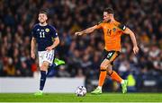24 September 2022; Alan Browne of Republic of Ireland in action against Ryan Christie of Scotland during UEFA Nations League B Group 1 match between Scotland and Republic of Ireland at Hampden Park in Glasgow, Scotland. Photo by Eóin Noonan/Sportsfile