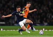 24 September 2022; Dara O'Shea of Republic of Ireland in action against John McGinn of Scotland during UEFA Nations League B Group 1 match between Scotland and Republic of Ireland at Hampden Park in Glasgow, Scotland. Photo by Eóin Noonan/Sportsfile