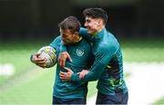 26 September 2022; Callum O’Dowda and Seamus Coleman, left, during a Republic of Ireland training session at Aviva Stadium in Dublin. Photo by Stephen McCarthy/Sportsfile