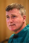 26 September 2022; Manager Stephen Kenny during a Republic of Ireland press conference at Aviva Stadium in Dublin. Photo by Stephen McCarthy/Sportsfile