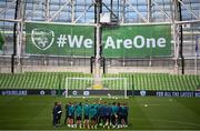 26 September 2022; Manager Stephen Kenny speaks to his players during a Republic of Ireland training session at Aviva Stadium in Dublin. Photo by Stephen McCarthy/Sportsfile