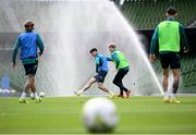 26 September 2022; Callum O’Dowda and Liam Scales, right, during a Republic of Ireland training session at Aviva Stadium in Dublin. Photo by Stephen McCarthy/Sportsfile