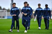 26 September 2022; UCD players, including Donal Higgins, centre, inspect the pitch before the SSE Airtricity League Premier Division match between Shamrock Rovers and UCD at Tallaght Stadium in Dublin. Photo by Ben McShane/Sportsfile