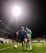 26 September 2022; Sam Todd of UCD in action against Neil Farrugia of Shamrock Rovers during the SSE Airtricity League Premier Division match between Shamrock Rovers and UCD at Tallaght Stadium in Dublin. Photo by Ben McShane/Sportsfile