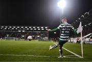 26 September 2022; Jack Byrne of Shamrock Rovers takes a corner during the SSE Airtricity League Premier Division match between Shamrock Rovers and UCD at Tallaght Stadium in Dublin. Photo by Ben McShane/Sportsfile