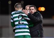 26 September 2022; Shamrock Rovers manager Stephen Bradley and Sean Gannon of Shamrock Rovers after the SSE Airtricity League Premier Division match between Shamrock Rovers and UCD at Tallaght Stadium in Dublin. Photo by Ben McShane/Sportsfile