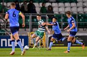 26 September 2022; Carl Lennox of Shamrock Rovers and Sean Brennan of UCD during the SSE Airtricity League Premier Division match between Shamrock Rovers and UCD at Tallaght Stadium in Dublin. Photo by Ben McShane/Sportsfile