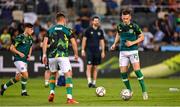 27 September 2022; Andy Lyons of Republic of Ireland warms up before the UEFA European U21 Championship play-off second leg match between Israel and Republic of Ireland at Bloomfield Stadium in Tel Aviv, Israel. Photo by Seb Daly/Sportsfile
