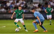 27 September 2022; Ross Tierney of Republic of Ireland in action against Ziv Morgan of Israel during the UEFA European U21 Championship play-off second leg match between Israel and Republic of Ireland at Bloomfield Stadium in Tel Aviv, Israel. Photo by Seb Daly/Sportsfile
