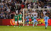 27 September 2022; Idan Gorno of Israel shoots wide during the UEFA European U21 Championship play-off second leg match between Israel and Republic of Ireland at Bloomfield Stadium in Tel Aviv, Israel. Photo by Seb Daly/Sportsfile