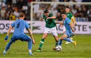 27 September 2022; Conor Coventry of Republic of Ireland in action against Oscar Gloukh of Israel during the UEFA European U21 Championship play-off second leg match between Israel and Republic of Ireland at Bloomfield Stadium in Tel Aviv, Israel. Photo by Seb Daly/Sportsfile