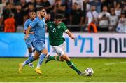 27 September 2022; Sean Roughan of Republic of Ireland in action against Mohammad Kanaan of Israel during the UEFA European U21 Championship play-off second leg match between Israel and Republic of Ireland at Bloomfield Stadium in Tel Aviv, Israel. Photo by Seb Daly/Sportsfile