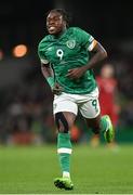 27 September 2022; Michael Obafemi of Republic of Ireland celebrates after scoring his side's second goal during the UEFA Nations League B Group 1 match between Republic of Ireland and Armenia at Aviva Stadium in Dublin. Photo by Ramsey Cardy/Sportsfile