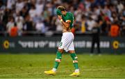 27 September 2022; Tyreik Wright of Republic of Ireland reacts after missing a penalty during the penalty shoot out after the UEFA European U21 Championship play-off second leg match between Israel and Republic of Ireland at Bloomfield Stadium in Tel Aviv, Israel. Photo by Seb Daly/Sportsfile