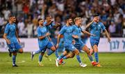 27 September 2022; Israel players celebrate after victory in a penalty shoot out in the UEFA European U21 Championship play-off second leg match between Israel and Republic of Ireland at Bloomfield Stadium in Tel Aviv, Israel. Photo by Seb Daly/Sportsfile
