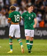 27 September 2022; Tyreik Wright, left, and Conor Coventry of Republic of Ireland react after defeat in a penalty shoot out after the UEFA European U21 Championship play-off second leg match between Israel and Republic of Ireland at Bloomfield Stadium in Tel Aviv, Israel. Photo by Seb Daly/Sportsfile