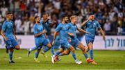 27 September 2022; Israel players celebrate after winning a penalty shoot out after the UEFA European U21 Championship play-off second leg match between Israel and Republic of Ireland at Bloomfield Stadium in Tel Aviv, Israel. Photo by Seb Daly/Sportsfile