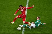 27 September 2022; Vahan Bichakhchyan of Armenia is fouled by Conor Hourihane of Republic of Ireland during the UEFA Nations League B Group 1 match between Republic of Ireland and Armenia at Aviva Stadium in Dublin. Photo by Sam Barnes/Sportsfile