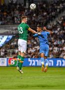 27 September 2022; Jake O'Brien of Republic of Ireland in action against Idan Gorno of Israel during the UEFA European U21 Championship play-off second leg match between Israel and Republic of Ireland at Bloomfield Stadium in Tel Aviv, Israel. Photo by Seb Daly/Sportsfile