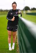 28 September 2022; Ciara Rossiter of Wexford Youths receives the SSE Airtricity Women’s National League Player of the Month August/September 2022 at FAI pitches in National Sports Campus, Dublin. Photo by Ben McShane/Sportsfile