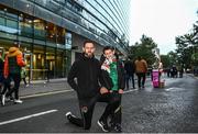 27 September 2022; Cork City kitman Mick Ring with his son before UEFA Nations League B Group 1 match between Republic of Ireland and Armenia at Aviva Stadium in Dublin. Photo by Eóin Noonan/Sportsfile