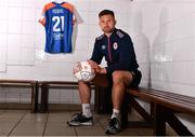28 September 2022; Goalkeeper Danny Rogers poses for a portrait before a St Patrick's Athletic media conference at Richmond Park in Dublin. Photo by Ben McShane/Sportsfile