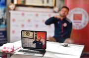 28 September 2022; Goalkeeper Danny Rogers during a St Patrick's Athletic media conference at Richmond Park in Dublin. Photo by Ben McShane/Sportsfile