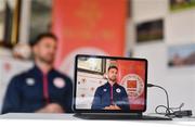 28 September 2022; Goalkeeper Danny Rogers during a St Patrick's Athletic media conference at Richmond Park in Dublin. Photo by Ben McShane/Sportsfile