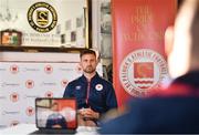 28 September 2022; Goalkeeper Danny Rogers during a St Patrick's Athletic media conference at Richmond Park in Dublin. Photo by Ben McShane/Sportsfile