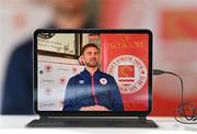 28 September 2022; Goalkeeper Danny Rogers during a St Patrick's Athletic media conference at Richmond Park in Dublin. Photo by Ben McShane/Sportsfile