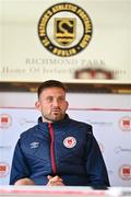 28 September 2022; Goalkeeper Danny Rogers during a St Patrick's Athletic media conference at Richmond Park in Dublin. Photo by Ben McShane/Sportsfile