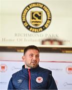 28 September 2022; Goalkeeper Danny Rogers during a St Patrick's Athletic media conference at Richmond Park in Dublin. Photo by Ben McShane/Sportsfile