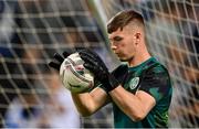 27 September 2022; Republic of Ireland goalkeeper Josh Keeley before the UEFA European U21 Championship play-off second leg match between Israel and Republic of Ireland at Bloomfield Stadium in Tel Aviv, Israel. Photo by Seb Daly/Sportsfile