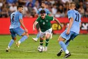 27 September 2022; Aaron Connolly of Republic of Ireland in action against Gil Cohen of Israel during the UEFA European U21 Championship play-off second leg match between Israel and Republic of Ireland at Bloomfield Stadium in Tel Aviv, Israel. Photo by Seb Daly/Sportsfile