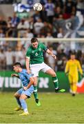 27 September 2022; Conor Coventry of Republic of Ireland in action against Oscar Gloukh of Israel during the UEFA European U21 Championship play-off second leg match between Israel and Republic of Ireland at Bloomfield Stadium in Tel Aviv, Israel. Photo by Seb Daly/Sportsfile