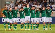 27 September 2022; Republic of Ireland players during the penalty shoot-out of the UEFA European U21 Championship play-off second leg match between Israel and Republic of Ireland at Bloomfield Stadium in Tel Aviv, Israel. Photo by Seb Daly/Sportsfile