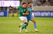 27 September 2022; Aaron Connolly of Republic of Ireland and Gil Cohen of Israel during the UEFA European U21 Championship play-off second leg match between Israel and Republic of Ireland at Bloomfield Stadium in Tel Aviv, Israel. Photo by Seb Daly/Sportsfile