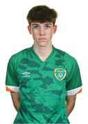 28 September 2022; Rory Finneran during a Republic of Ireland U15 squad portrait session at Hilton Hotel in Dublin. Photo by Ben McShane/Sportsfile