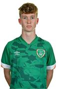 28 September 2022; Cillian Tollett during a Republic of Ireland U15 squad portrait session at Hilton Hotel in Dublin. Photo by Ben McShane/Sportsfile