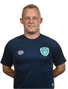 28 September 2022; Head coach Jason Donohue during a Republic of Ireland U15 squad portrait session at Hilton Hotel in Dublin. Photo by Ben McShane/Sportsfile