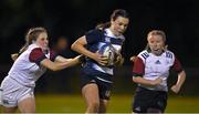 28 September 2022; Julie Nolan of North Midlands is tackled by Aoibhe Kelly of Midlands, left, during the Sarah Robinson Cup round one match between North Midlands and Midlands at Newbridge RFC in Kildare. Photo by Piaras Ó Mídheach/Sportsfile