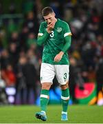 27 September 2022; Matt Doherty of Republic of Ireland after the UEFA Nations League B Group 1 match between Republic of Ireland and Armenia at Aviva Stadium in Dublin. Photo by Ramsey Cardy/Sportsfile