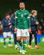 27 September 2022; Conor Hourihane of Republic of Ireland after the UEFA Nations League B Group 1 match between Republic of Ireland and Armenia at Aviva Stadium in Dublin. Photo by Ramsey Cardy/Sportsfile